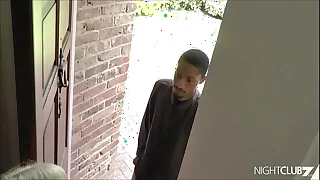 Raven male go together with joins to a mature couple